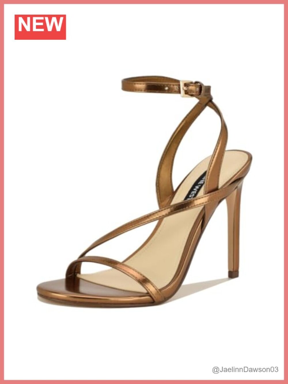 Nine West Miorla Heeled Sandals, Stiletto Heel, Adjustable Ankle Strap, Square